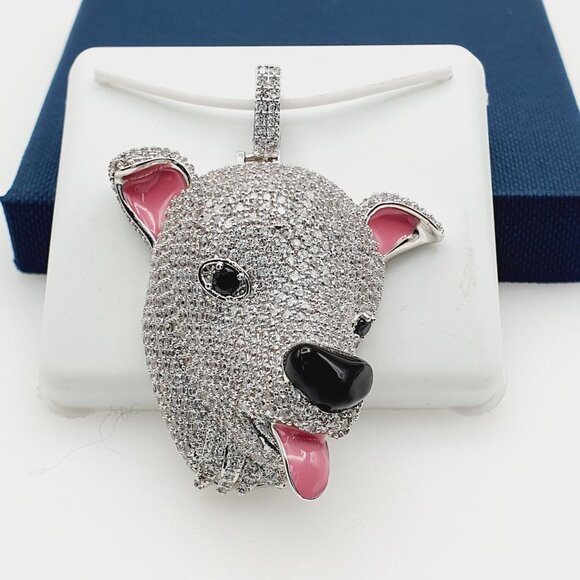 Jewelry - "925 Sterling Silver Plated CZ Pendant, INUS1BR286